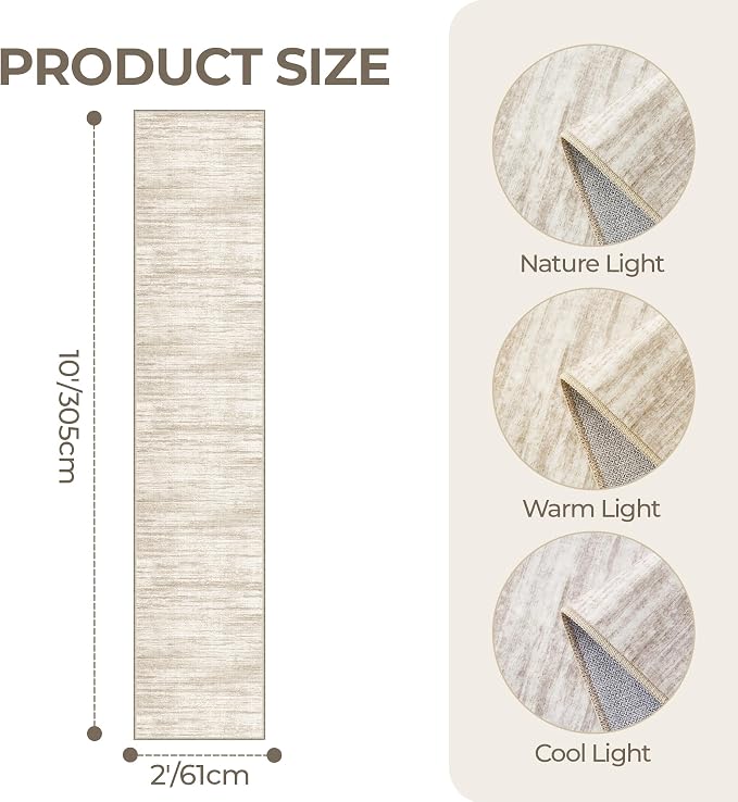 2x10 Runner Rug Non Slip, Washable Hallway Runner Rug, Laundry Room, Soft - Image 2