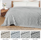Exclusivo Mezcla Striped King Size Fleece Blanket - Image 3