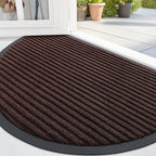 OLANLY Half Circle Front Door Mat 47x23, Waterproof Heavy-Duty Doormat | Brown by OLANLY
