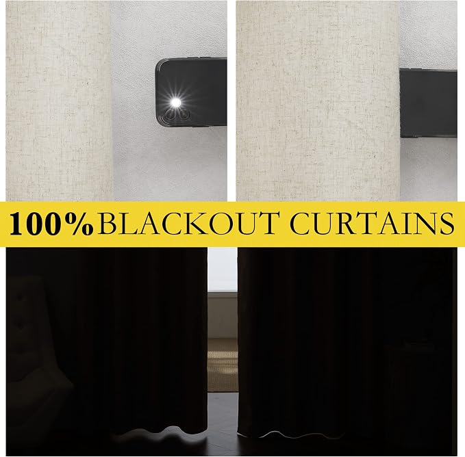 NICETOWN Farmhouse Style Keep Warm Large Window Draperies 108 inches Length - Image 2