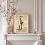 Poster Master Vintage Medieval Poster - Retro Illustration Print - Gift for Friend - Plague Doctor, Pandemic Mask, Physician, Black Death - Wall Decor for Home, Living Room, 8x10 Beige Framed
