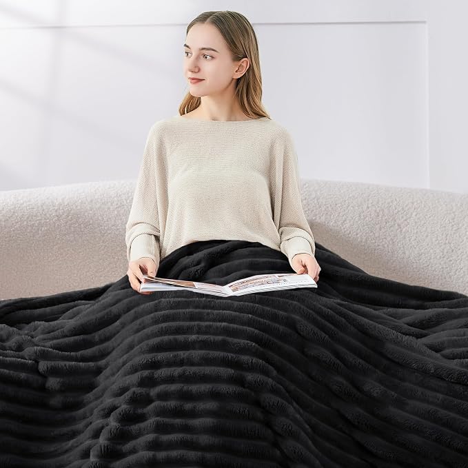 BEDELITE Ribbed Fleece Throw Blanket - Image 3