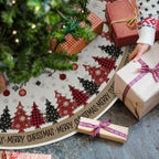 AVOIN colorlife Merry Christmas Christmas Tree Skirt 48 Inch, Christmas Ornaments Snowflake Winter Holiday Tree Mat Decoration