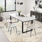 5x8 Area Rug Living Room: Modern Washable Soft Carpet Beige Brown | - Image 4