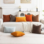 Set of 4 Soft Textured Decorative Throw Pillow Covers 18x18 Inch Cozy Farmhouse - Image 2