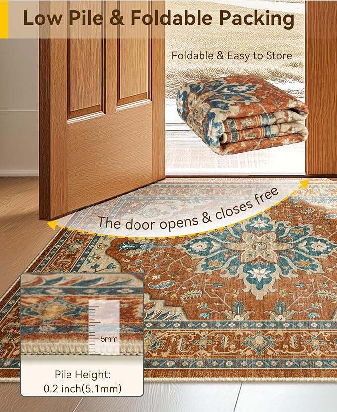 RELEANY Washable Area Rug, Large 10'x12', Water Repellent, Pet Friendly - Image 4
