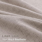 Brownish Grey Linen Curtains for Living Room 105 Inches Long Back Tab Light - Image 4