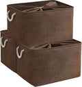 TheWarmHome Organization and Storage for Organizing - Extra Jumbo 3 Pack 20.5x15.7x13.8 inch Fabric Storage Bin for Shelves, Storage cubes for Decorative Shoes Towel Blanket Closet (Brown)