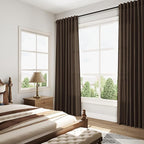 Chocolate Linen Blend Light Filtering Back Tab Curtains 102 Inches Long - Image 8