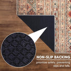 Keen Home Design 9x12 Rug - Machine Washable Area Rug with Non-Slip Backing, Ideal for Living Room, Dining Room, Bedroom - Vintage, Easy Clean, Durable, Low Pile Rug - (9' x 12')