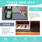 URMONA Waterproof Silicone Under Sink Mat 37'' x 22'' Shelf Liner for Kitchen and Bathroom, Cabinet and Counter Protector, Storage and Organizers, Litter Mat, Pet Cat Puppy Essentials(Black)