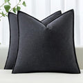 MIULEE Decorative Linen Pillow Covers 18x18 Inch Dark Gray | Boho Farmhouse​ by MIULEE