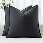 MIULEE Decorative Linen Pillow Covers 18x18 Inch Dark Gray | Boho Farmhouse​ by MIULEE