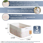 NaturalCozy 13.5”x8.5”x5.5” Rectangle Storage Baskets for Shelves 3 Pack | Cotton Rope Woven Small Baskets for Organizing | Small Storage Bins for Nursery, Bathroom, Closet, Shelf, Decorative