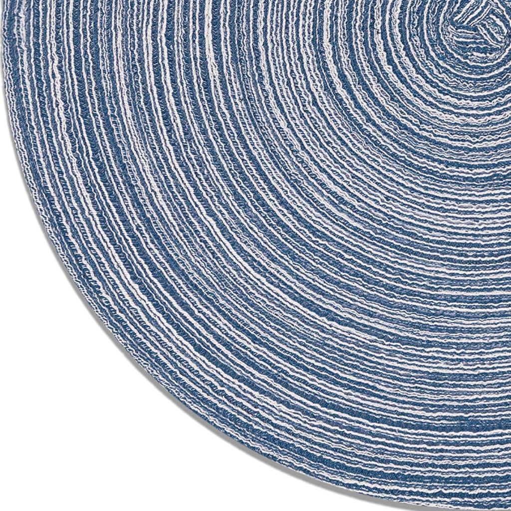 AHHFSMEI Round Braided Placemats Set of 6 Round Table Mats for Dining Tables Natural Woven Heat Resistant Place mats 15 Inch (Teal)