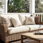 Set of 2 Decorative Floral Pillow Covers 18x18 Inch Light Brown | Neutral - Image 5