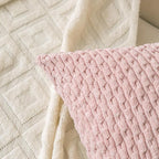 Set of 4 Pink Beige White Decorative Throw Pillow Covers 20x20 Inch Corduroy - Image 4