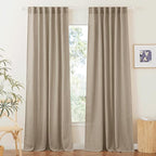 RYB HOME Farmhouse Boho Linen Sheer Curtains 90 inches Long by RYBHOME