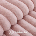 decorUhome Fall Faux Fur Throw Pillow Covers 16x16 Set of 2 Pink | Decorative - Image 2
