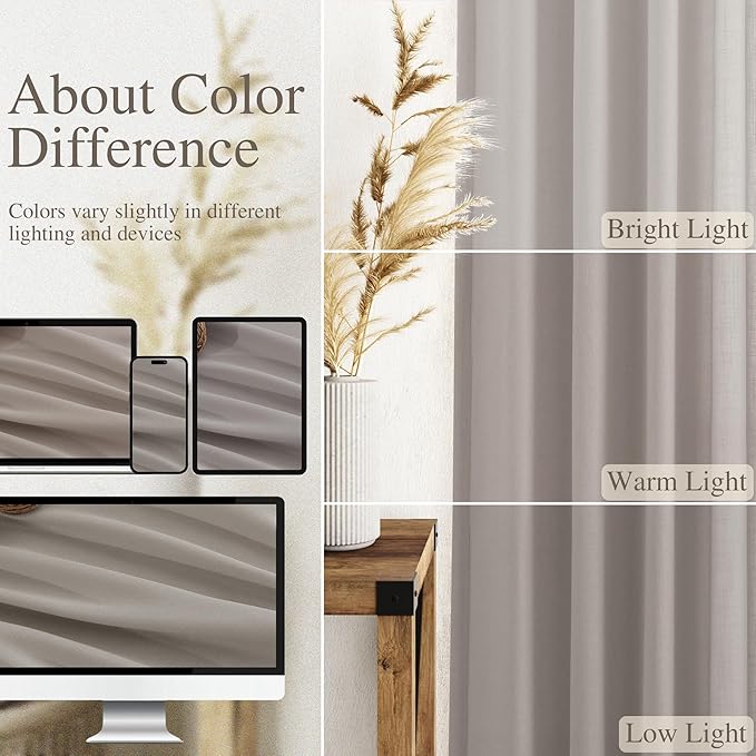 Stone Grey Linen Curtains 90 Inches Long - Image 3