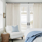 Natural Extra Wide Pinch Pleat 100 x 108 Inch Linen Curtains | Cream Ivory - Image 7