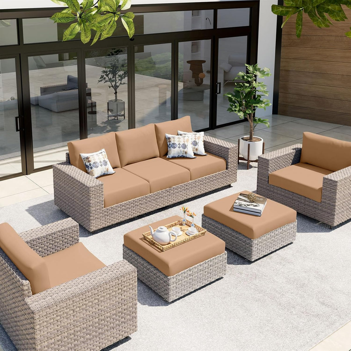hyha Waterproof Couch Cushion Covers, Sectional Sofa Slipcovers Washable, L Shape Chaise Dog Couch Covers for Sectional Sofa, Universal Furniture Protector (1 Piece for Chaise, Camel)