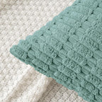 MIULEE Corduroy Decorative Throw Pillow Covers 18x18 Teal Green Pack of 2 | - Image 2