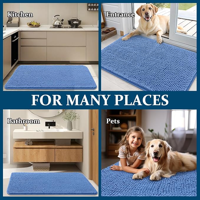 OLANLY Dog Door Mat for Muddy Paws 34x21, Super Absorbent Chenille Mud Mat | - Image 8