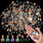 Zhehao 100 Pcs 2 ml Mini Glass Bottles Jars with Cork Stoppers Small Wishing Bottle Tiny Jars with Cork Mini Potion Bottles Clear Drifting Bottle for Wedding Birthday Party DIY Crafts Supplies