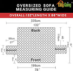 Easy-Going Reversible Couch Cover, 3 Cushion Sofa, Peacockblue/Beige | X-Large - Image 6