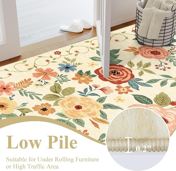 DUKINO 2x10 Runner Rug, Washable Kitchen Runner Rug Non Slip, Low Pile - Image 6