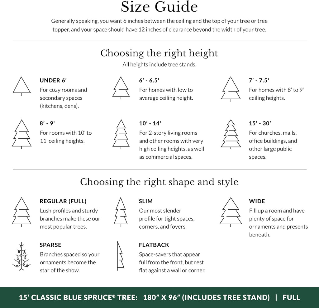 Balsam Hill 15 ft Pre-Lit Classic Blue Spruce - Artificial Christmas Tree with 11,454+ Tips, 3300 Hand-Strung Clear LED Lights, Easy Plug System & Premium Stand for Indoor Holiday Decorating