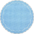 GarveeHome Round Area Rug 5ft Scalloped Washable Circle Rug - Image 6
