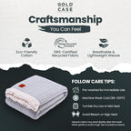 Gold Case Throw Blanket for Bed – 100% Recycled Turkish Cotton Bed Blanket – Decorative Throw Cotton Blankets for Living Room & Bedroom – Woven Twin Blankets - 71x90 - Grey