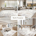 Beige Grey Washable Rugs 8x10 Area Rugs - Image 5