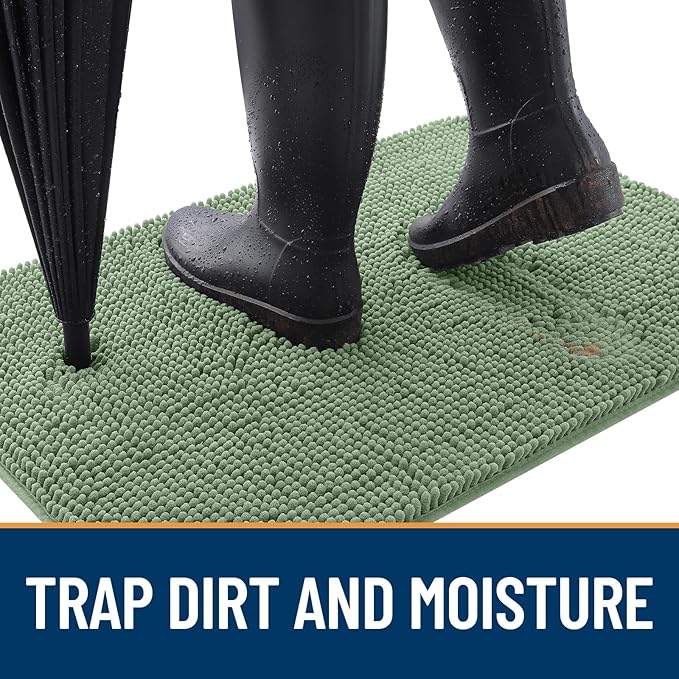 OLANLY Dog Door Mat for Muddy Paws 47x32, Super Absorbent Chenille Mud Mat | - Image 2