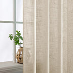MIULEE Beige Linen Curtains 52x72 Inch 2 Panels - Image 5