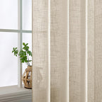 MIULEE Beige Linen Curtains 52x90 Inch 2 Panels - Image 5