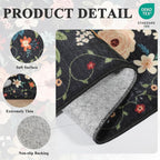DUKINO 2x4 Entryway Rug, Floral Washable Kitchen Rugs Non Slip, Soft Indoor - Image 5