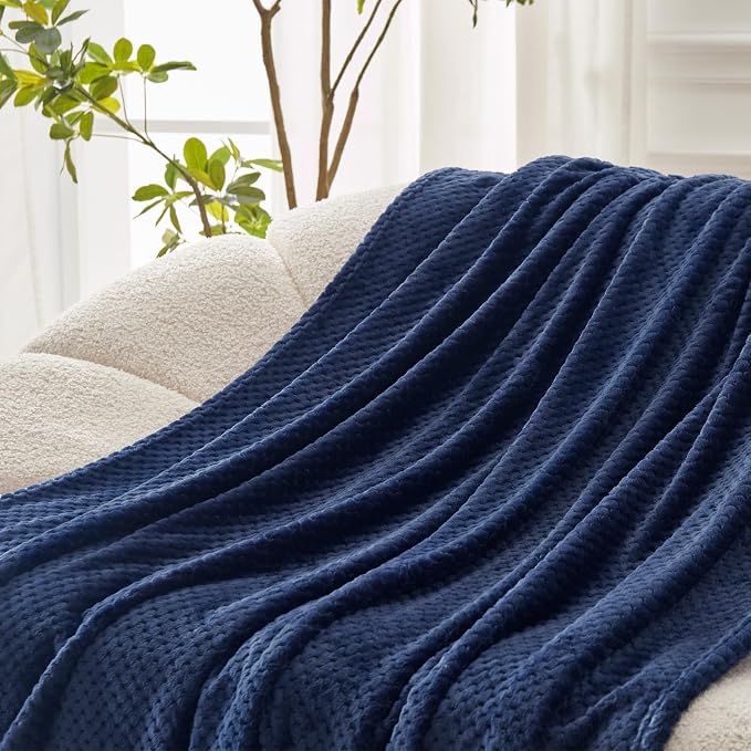 Exclusivo Mezcla Soft Waffle Fleece Bed Blanket Twin XL Size, Cozy Fluffy Design - Image 5