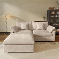 JACH Sectional Couches for Living Room, Cloud Sectional Couch with Deep Seat, Love Seat Modular Sofa with Chaise Ottoman, Covers Removeable & Washable, Sofas Furniture for Living Room, Khaki