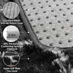 Area Rugs for Bedroom Living Room, 4x6 Fluffy Black and White Geometric Rug | - Image 4