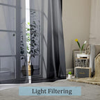 Sheer Curtains Living Room 54 inches Long, Rod Pocket Curtain Sheers Bedroom - Image 4