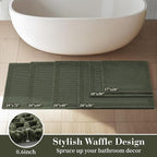 RESARE Waffle Bath Mat for Bathroom, Non Slip Bathroom Rugs 24"x36" Green | - Image 5