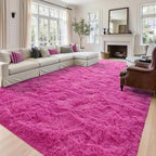 8x10 Extra Large Hot Pink Fluffy Soft Area Rug Non-Slip - Image 2