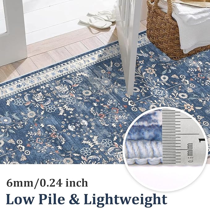Yamaziot 2x10 Washable Hallway Runner Rug Non Slip Floral Carpet, Stain - Image 4