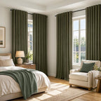 MIULEE 100% Blackout Linen Curtains 42 x 63 Inch Light Olive Green 2 Panels | - Image 8