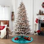 Eternal Beauty Christmas Tree Skirt, 24 Inch Teal Sequin Tree Skirt Small Xmas Tree Skirt for Christmas Tree Decorations