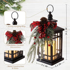 Christmas Lantern Christmas Decorative Lantern Snow Globe Christmas Decorations Indoor Outdoor Flashing Candle Lights, Dining Table Fireplace Decoration Hanging Candle Lanterns Holiday Decor