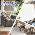 CALBODE 8 Pcs Stretch Indoor/Outdoor Seat Cushion Covers, Indoor/Outdoor Couch - Image 4